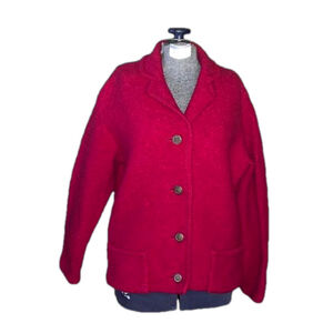 Womens Austrian Red Wool Blazer Jacket Size 42